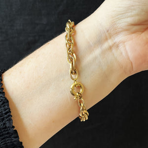 VINTAGE ITALIAN FANCY LINK BRACELET 18ct GOLD