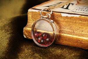 ANTIQUE EDWARDIAN GLASS LOCKET 9ct GOLD