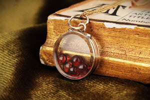 ANTIQUE EDWARDIAN GLASS LOCKET 9ct GOLD