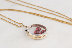 ANTIQUE EDWARDIAN GLASS LOCKET 9ct GOLD