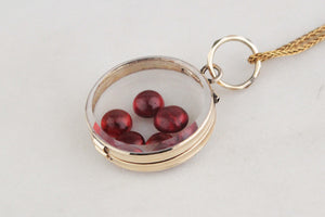ANTIQUE EDWARDIAN GLASS LOCKET 9ct GOLD