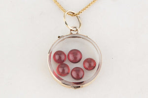 ANTIQUE EDWARDIAN GLASS LOCKET 9ct GOLD