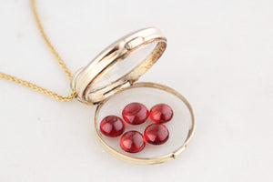ANTIQUE EDWARDIAN GLASS LOCKET 9ct GOLD