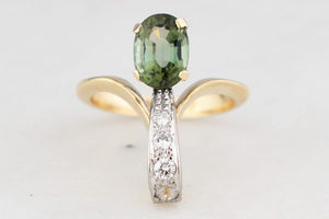 VINTAGE c1940’s SAPPHIRE & DIAMOND RING 18ct GOLD