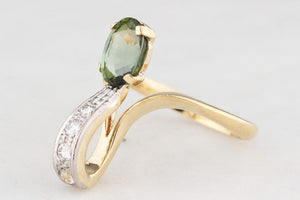 VINTAGE c1940’s SAPPHIRE & DIAMOND RING 18ct GOLD