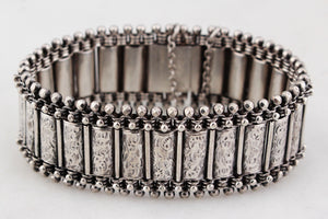 VICTORIAN 1880 ENGLISH STERLING SILVER BRACELET