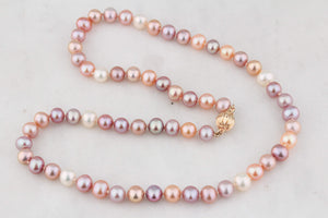 SINGLE STRAND FRESHWATER PEARL NECKLACE 14ct GOLD