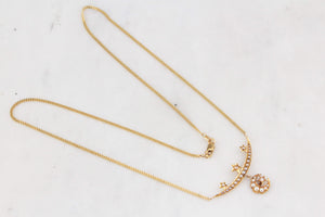 ANTIQUE EDWARDIAN CELESTIAL SEED PEARL AND DIAMOND NECKLACE