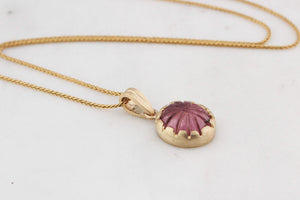 BESPOKE 5.80ct CARVED TOURMALINE PENDANT 9ct GOLD