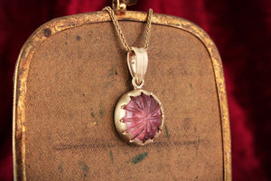 BESPOKE 5.80ct CARVED TOURMALINE PENDANT 9ct GOLD