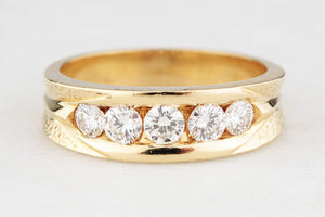 CONTEMPORARY FRENCH .85ct FIVE STONE DIAMOND RING