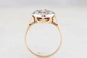 ANTIQUE EDWARDIAN 1.09ct DIAMOND CLUSTER RING 18ct GOLD
