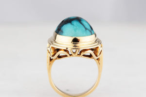 VINTAGE c1940’s TURQUOISE RING 18ct GOLD