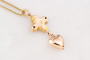 ANTIQUE OPAL & RUBY PENDANT 9ct GOLD