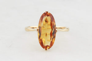 ANTIQUE EDWARDIAN CITRINE RING 9ct GOLD