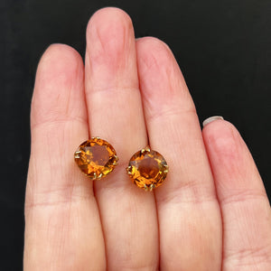 ANTIQUE EDWARDIAN c1910 CITRINE EARRINGS 9ct GOLD