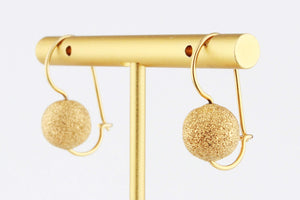 VINTAGE ITALIAN EURO BALL EARRINGS 9ct GOLD