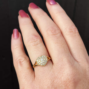 MODERN DIAMOND HEART RING 18ct YELLOW GOLD