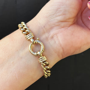 ANTIQUE EDWARDIAN c1900 9ct GOLD CURB LINK BRACELET