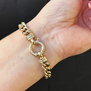 ANTIQUE EDWARDIAN c1900 9ct GOLD CURB LINK BRACELET