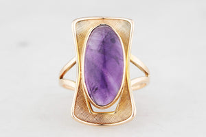 MID-CENTURY 1961 AMETHYST RING 9ct GOLD