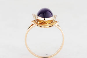MID-CENTURY 1961 AMETHYST RING 9ct GOLD