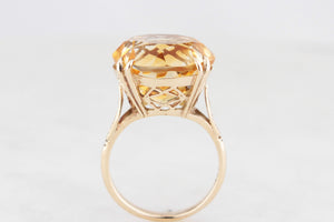 VINTAGE MID-CENTURY 13ct CITRINE RING 9ct GOLD