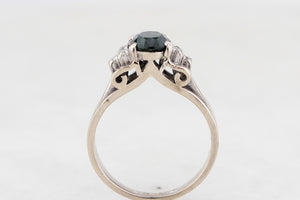 VINTAGE c1940/50 SAPPHIRE & DIAMOND RING 14ct GOLD