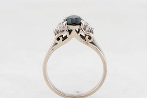 VINTAGE c1940/50 SAPPHIRE & DIAMOND RING 14ct GOLD