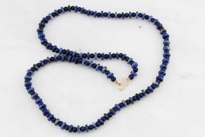 BESPOKE LAPIS LAZULI & SODALITE NECKLACE 9ct GOLD