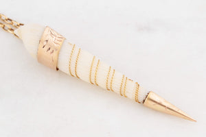 ANTIQUE VICTORIAN SHELL PENDANT 9ct GOLD