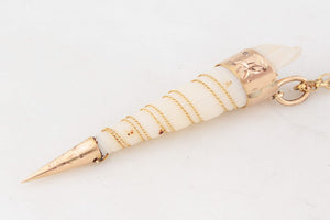 ANTIQUE VICTORIAN SHELL PENDANT 9ct GOLD