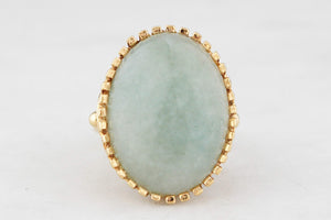 VINTAGE c1940’s 14.40ct JADEITE RING 18ct GOLD