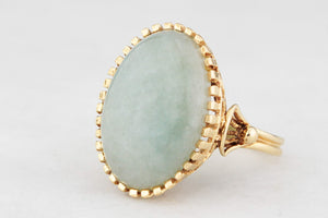 VINTAGE c1940’s 14.40ct JADEITE RING 18ct GOLD