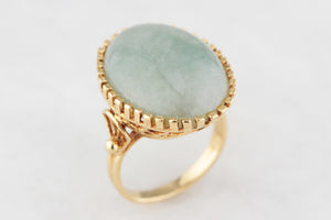 VINTAGE c1940’s 14.40ct JADEITE RING 18ct GOLD