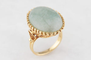 VINTAGE c1940’s 14.40ct JADEITE RING 18ct GOLD