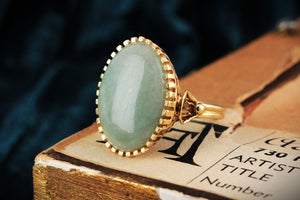 VINTAGE c1940’s 14.40ct JADEITE RING 18ct GOLD