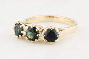 PARTI SAPPHIRE TRILOGY RING 9ct GOLD