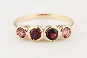 FOUR STONE PINK SAPPHIRE RING 9ct GOLD
