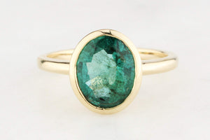 CUSTOM 2.30ct EMERALD RING 10ct GOLD
