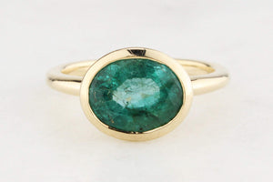 CUSTOM 2.30ct EMERALD RING 10ct GOLD