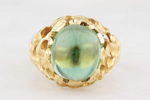 MID-CENTURY CABOCHON TOURMALINE RING 18ct GOLD