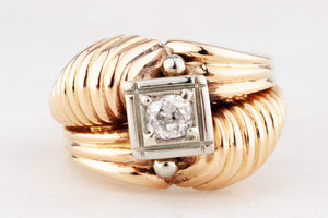 VINTAGE 1940’S DIAMOND TANK RING 18ct GOLD
