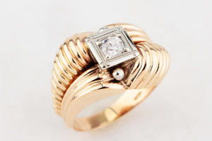 VINTAGE 1940’S DIAMOND TANK RING 18ct GOLD