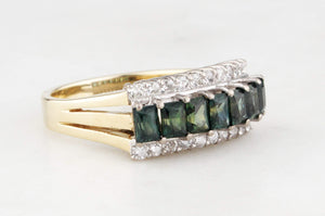 VINTAGE SAPPHIRE & DIAMOND RING 14ct GOLD