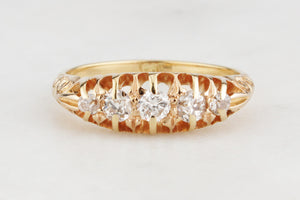 ANTIQUE EDWARDIAN FIVE STONE DIAMOND RING 18ct GOLD