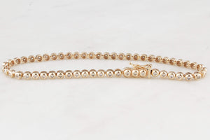VINTAGE 1ct DIAMOND LINE BRACELET 9ct GOLD