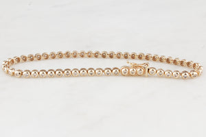 VINTAGE 1ct DIAMOND LINE BRACELET 9ct GOLD