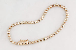 VINTAGE 1ct DIAMOND LINE BRACELET 9ct GOLD