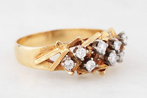 MID-CENTURY DIAMOND RING 18ct GOLD & PALLADIUM